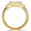 Half Moon 3-Stone Engagement Ring - 925 Sterling Silver (Silver, Gold, Rose Gold)