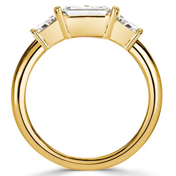 Half Moon 3-Stone Engagement Ring - 925 Sterling Silver (Silver, Gold, Rose Gold)