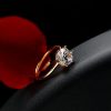 2.0 CT Round Cut 6-Prong Engagement Ring 18K Gold Plated Sterling Silver