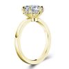 2.0 CT Round Cut 6-Prong Engagement Ring 18K Gold Plated Sterling Silver
