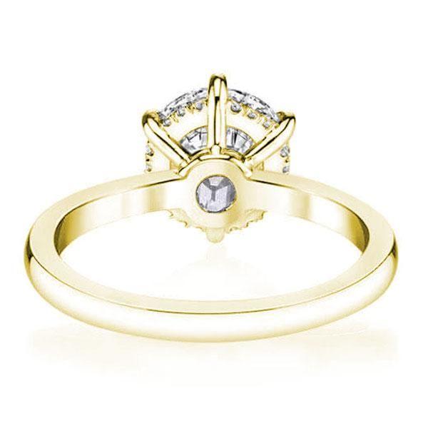 2.0 CT Round Cut 6-Prong Engagement Ring 18K Gold Plated Sterling Silver