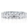 Oval Created White Sapphire Eternity Band - Sterling Silver Wedding Ring