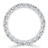 Oval Created White Sapphire Eternity Band - Sterling Silver Wedding Ring