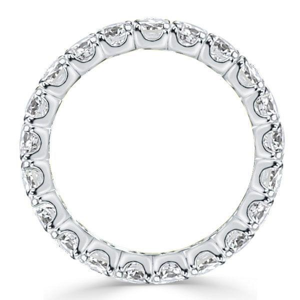 Oval Created White Sapphire Eternity Band - Sterling Silver Wedding Ring