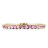 Shared Prong Pink Sapphire Wedding Band in Sterling Silver
