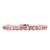 Shared Prong Pink Sapphire Wedding Band in Sterling Silver