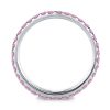Shared Prong Pink Sapphire Wedding Band in Sterling Silver