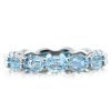 Aquamarine Ring - Sterling Silver Wedding Ring for Women - 4.35CT TW