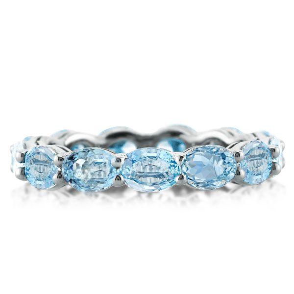 Aquamarine Ring - Sterling Silver Wedding Ring for Women - 4.35CT TW