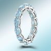 Aquamarine Ring - Sterling Silver Wedding Ring for Women - 4.35CT TW