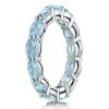 Aquamarine Ring - Sterling Silver Wedding Ring for Women - 4.35CT TW
