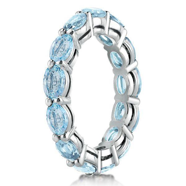 Aquamarine Ring - Sterling Silver Wedding Ring for Women - 4.35CT TW