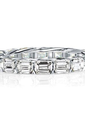 Baguette Sterling Silver Wedding Band - Vintage Style