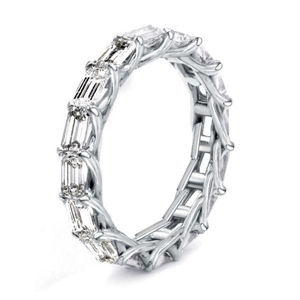Baguette Sterling Silver Wedding Band - Vintage Style