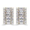 Emerald Cut Hoop Earrings - 18K Gold Plated Sterling Silver Bridal Jewelry