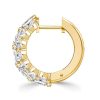 Emerald Cut Hoop Earrings - 18K Gold Plated Sterling Silver Bridal Jewelry