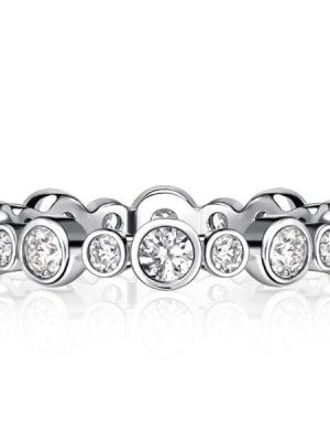 0.78 CT. TW. Round Cut Eternity Band Ring, Bezel Set in 925 Sterling Silver