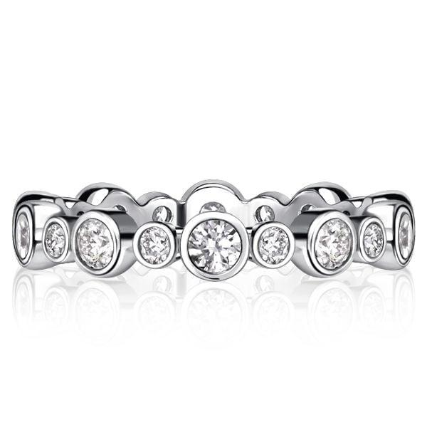 0.78 CT. TW. Round Cut Eternity Band Ring, Bezel Set in 925 Sterling Silver