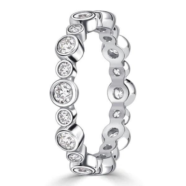 0.78 CT. TW. Round Cut Eternity Band Ring, Bezel Set in 925 Sterling Silver