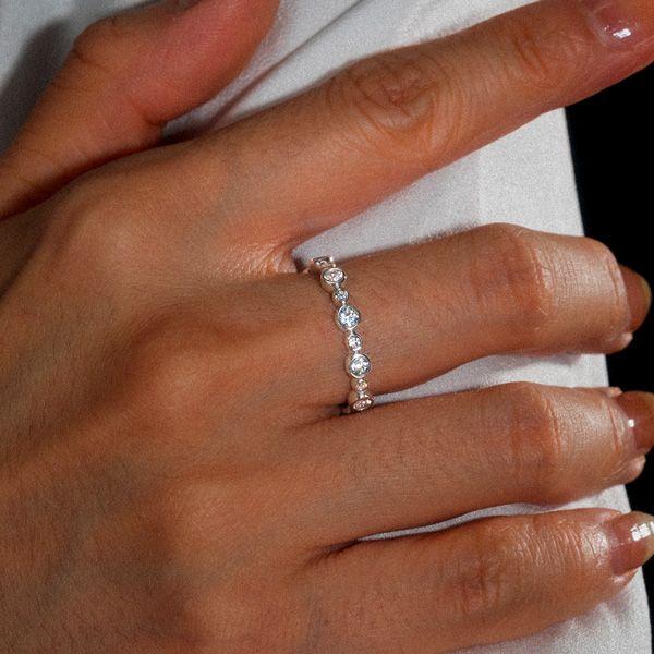 0.78 CT. TW. Round Cut Eternity Band Ring, Bezel Set in 925 Sterling Silver