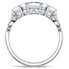 Vintage Style Emerald Cut Aquamarine Ring with Milgrain Bezel Setting in Sterling Silver