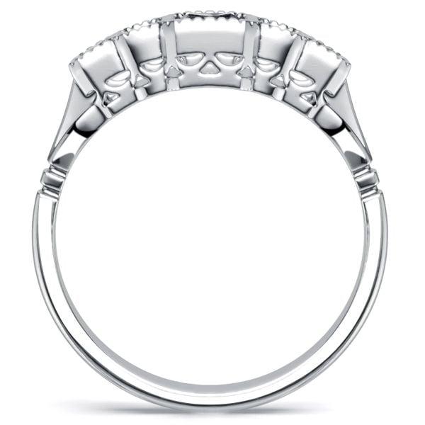 Vintage Style Emerald Cut Aquamarine Ring with Milgrain Bezel Setting in Sterling Silver