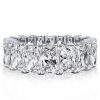 Radiant Cut Sterling Silver Wedding Band with Double Prong Setting