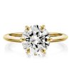 18K Gold Plated Sterling Silver Solitaire Bridal Ring Set with Rope Design