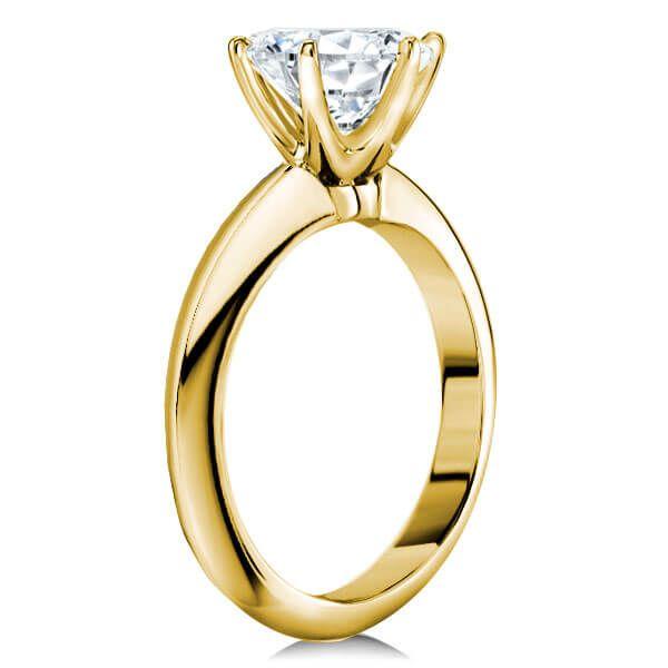 18K Gold Plated Sterling Silver Solitaire Bridal Ring Set with Rope Design