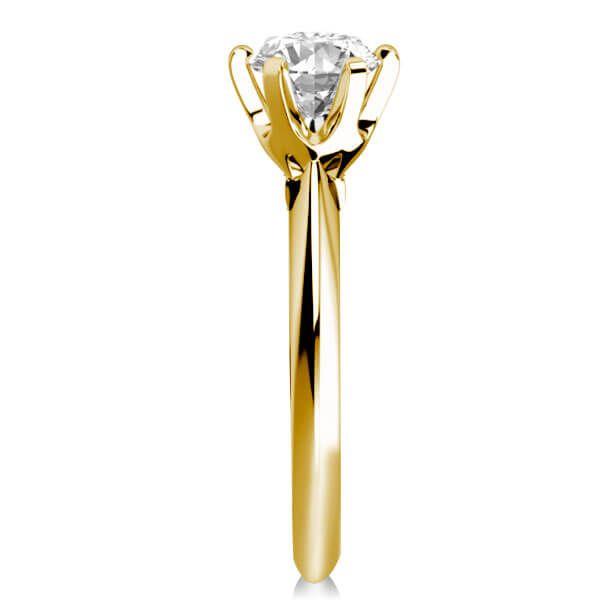 18K Gold Plated Sterling Silver Solitaire Bridal Ring Set with Rope Design