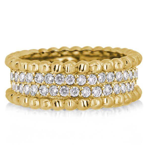 18K Gold Plated Sterling Silver Solitaire Bridal Ring Set with Rope Design