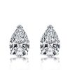 Pear-Shaped Created White Sapphire Stud Earrings in Sterling Silver
