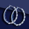 Dangle Pear Shaped Drop Earrings in Rhodium Plated 925 Sterling Silver