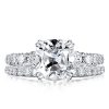 Cushion Cut Bridal Set - 925 Sterling Silver Double Prong Ring