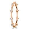 Dainty Rose Gold Eternity Wedding Band - 18K Rose Gold Plated Sterling Silver, 0.15 CTW