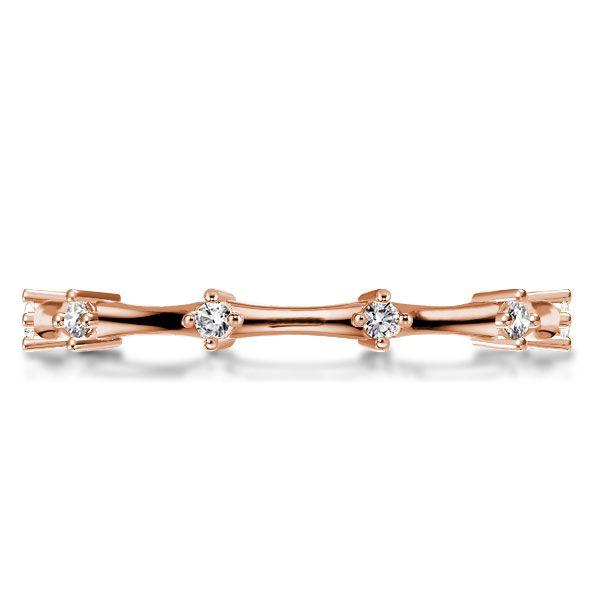 Dainty Rose Gold Eternity Wedding Band - 18K Rose Gold Plated Sterling Silver, 0.15 CTW