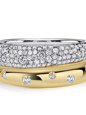 Double Band White Sapphire Ring - 925 Sterling Silver Anniversary Band