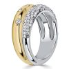 Double Band White Sapphire Ring - 925 Sterling Silver Anniversary Band
