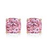 Cushion Cut Pink Sapphire Stud Earrings for Women in Sterling Silver with Rhodium Finish