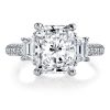 Sterling Silver 4.0 CT CZ Engagement Ring for Women
