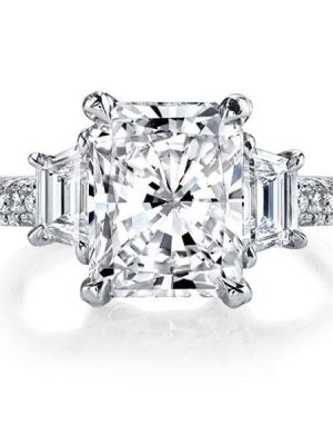 Sterling Silver 4.0 CT CZ Engagement Ring for Women
