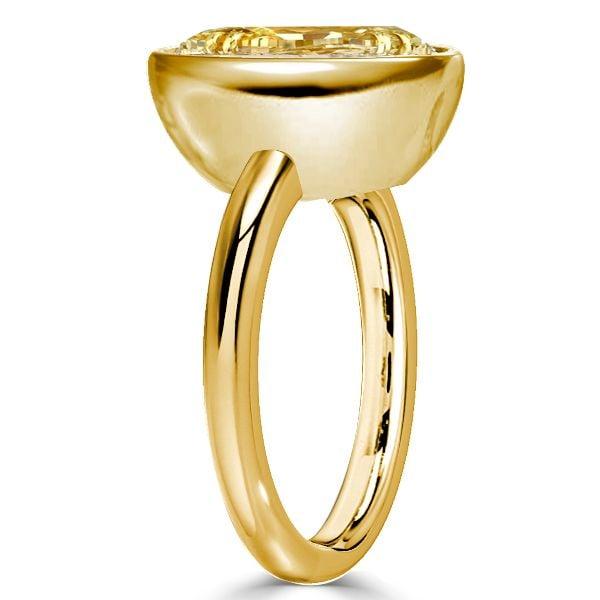 Oval Cut Yellow Topaz Solitaire Engagement Ring in 18K Gold Plated Sterling Silver