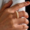 Classic Pearl Ring for Women - 18K Gold Plated Sterling Silver Jewelry