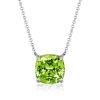 Peridot Necklace and Stud Earrings Set - Cushion Cut Sterling Silver