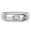 Emerald Cut Flush Setting Band Ring in 925 Sterling Silver with 0.58 CT. TW.