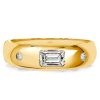Emerald Cut Flush Setting Band Ring in 925 Sterling Silver with 0.58 CT. TW.