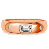 Emerald Cut Flush Setting Band Ring in 925 Sterling Silver with 0.58 CT. TW.