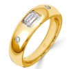 Emerald Cut Flush Setting Band Ring in 925 Sterling Silver with 0.58 CT. TW.