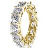 18K Gold Plated Sterling Silver Princess Cut Created White Sapphire Eternity Wedding Band