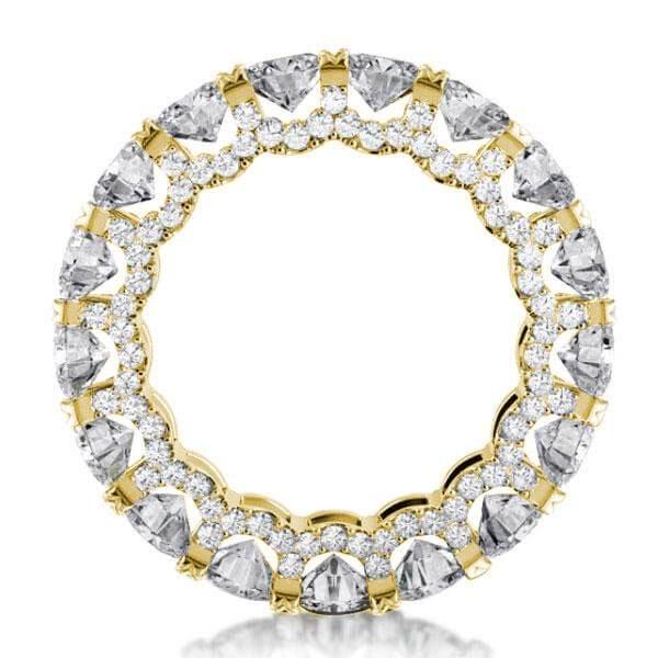 Dainty Double Prong Eternity Wedding Band in 18K Gold Plated Sterling Silver